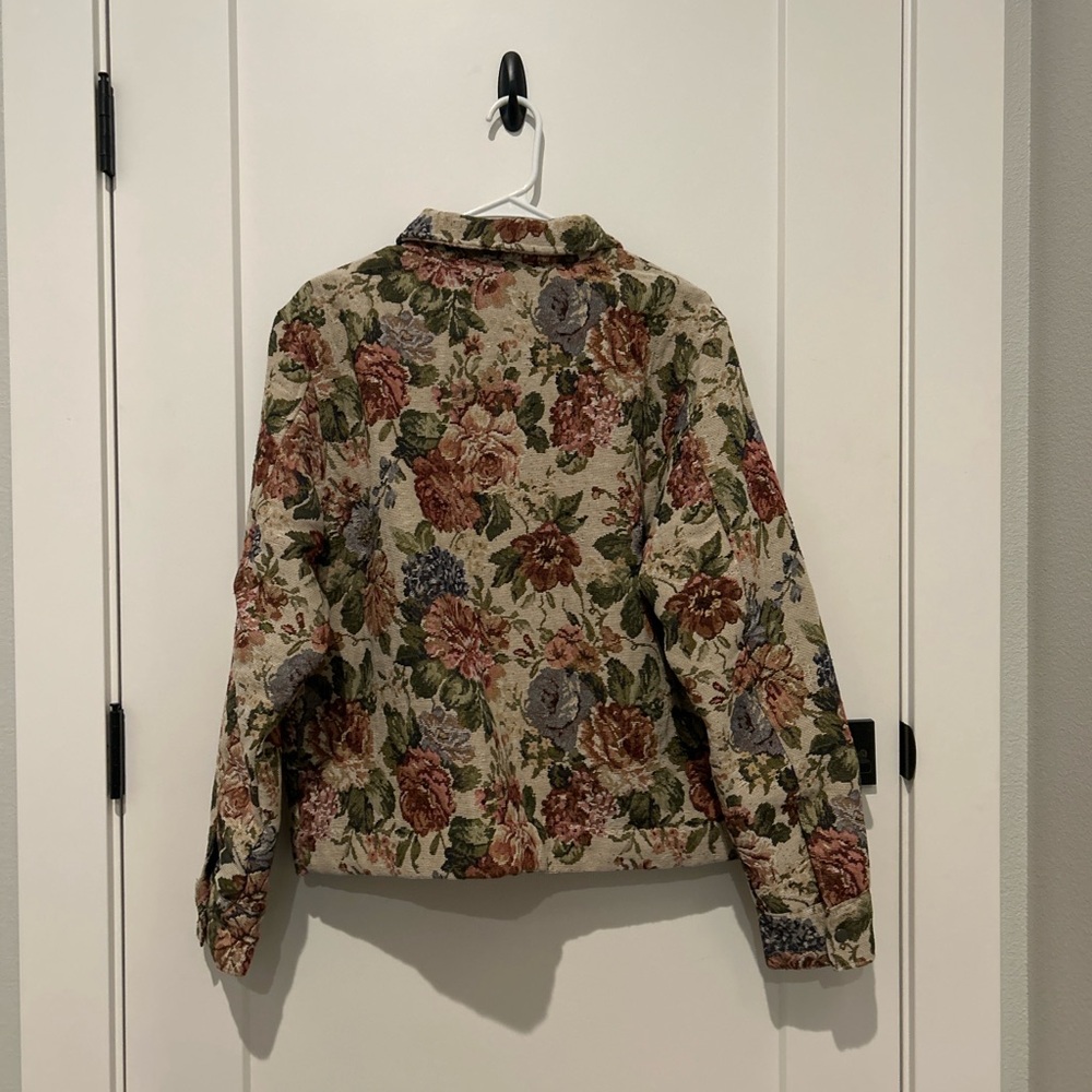 PacSun Cream and Red Bomber Jacket with Ribbed Accents - Picture 2 of 2